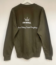 Load image into Gallery viewer, Gym Royale® Conquer Everything - Sweatshirt - White on Khaki