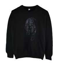 Load image into Gallery viewer, Gym Royale® Black on Black Tiger Sweatshirt