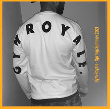 Load image into Gallery viewer, Gym Royale® Large Flock Back - Sweatshirt - Black on White