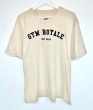 Load image into Gallery viewer, Gym Royale® Sand Oversized Tee Branded Curve - Light Sand/Black
