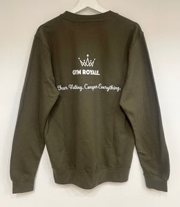 Gym Royale® Conquer Everything - Sweatshirt - White on Khaki
