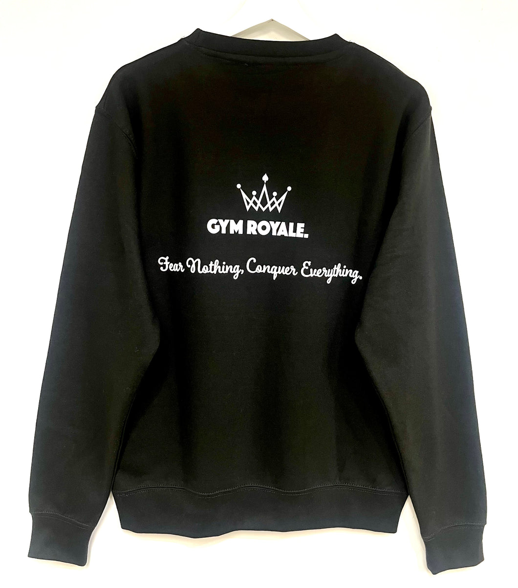 Gym Royale® Conquer Everything - Sweatshirt - White on Black