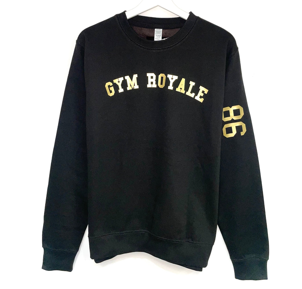Gym Royale® Curve 86 Made To Conquer Sweatshirt - Black/Gold