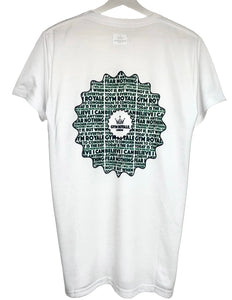 Gym Royale® Waves Script White/Black/Green Tee