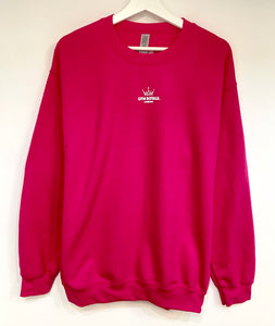 Gym Royale® Conquer Everything - Sweatshirt - White on Fuchsia