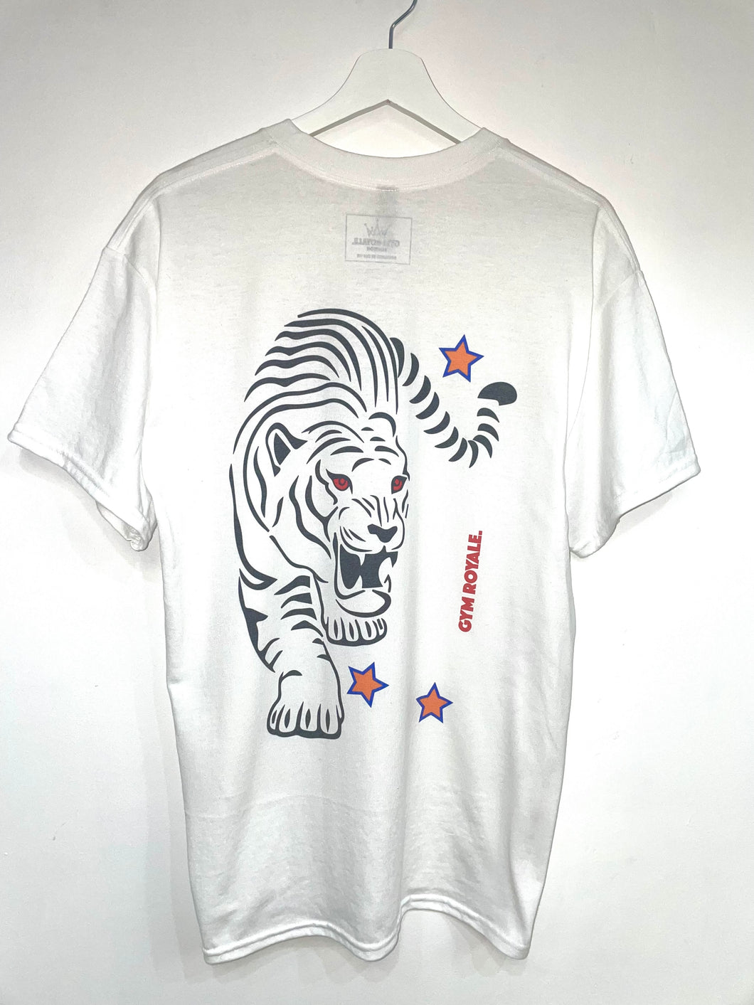 Gym Royale® - Vintage Tiger Tee - White/Red