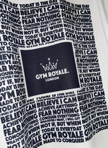 Gym Royale® Scripts White/Black Tee