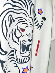 Gym Royale® - Vintage Tiger Tee - White/Red