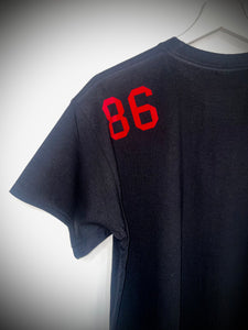 Gym Royale® Curve 86 Tee - Black/Red