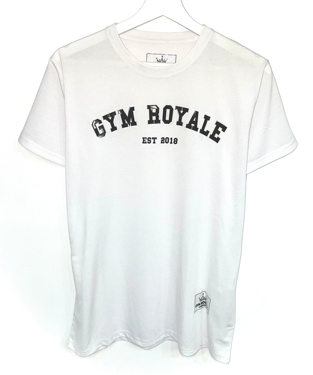Gym Royale® White/Black Tee Branded Curve