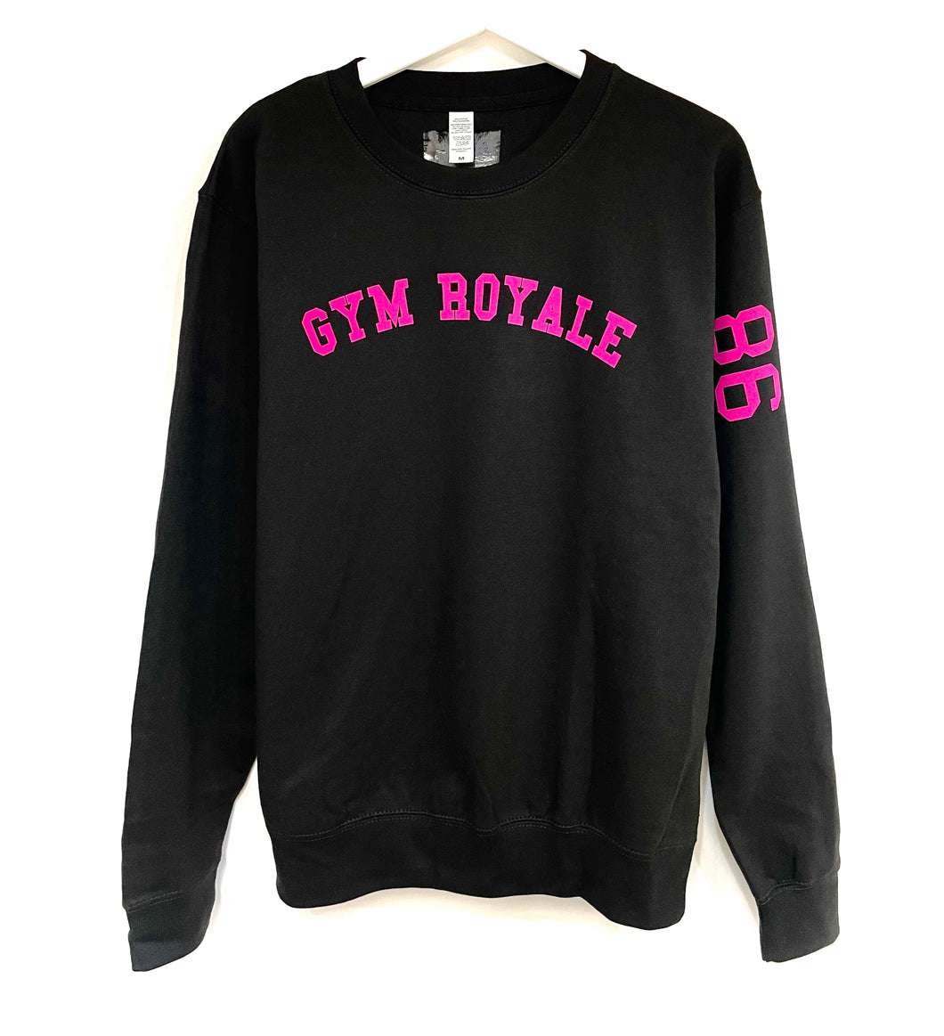 Gym Royale® Curve 86 Made To Conquer Sweatshirt - Black/Pink