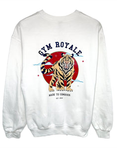 Gym Royale® Tiger Moon - White/Colour Sweatshirt