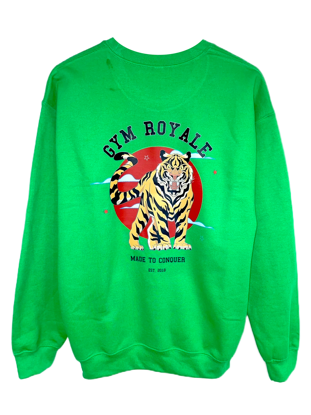 Gym Royale® Tiger Moon - Green/Colour Sweatshirt