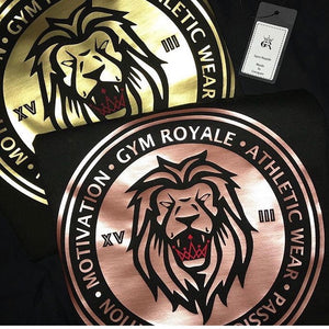 Gym Royale® Black and Rose Gold Lion Sweatshirt