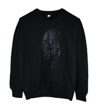 Load image into Gallery viewer, Gym Royale® Black on Black Tiger Sweatshirt
