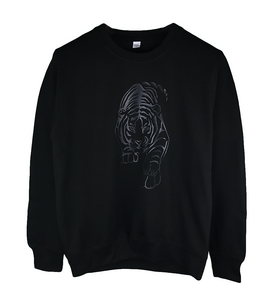 Gym Royale® Black on Black Tiger Sweatshirt