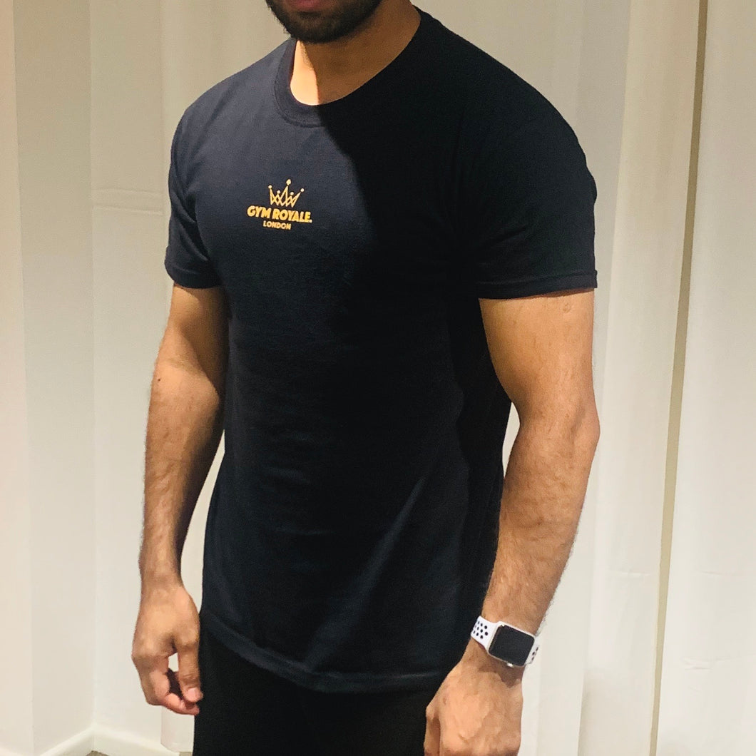 Gym Royale® Crown London - Black & Gold T-Shirt