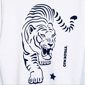 Gym Royale® - Tiger Roar Black on White Sweatshirt