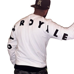 Gym Royale® Large Flock Back - Sweatshirt - Red on Black
