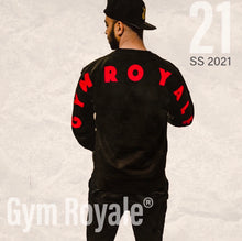 Load image into Gallery viewer, Gym Royale® Large Flock Back - Sweatshirt - Red on Black
