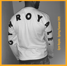 Load image into Gallery viewer, Gym Royale® Large Flock Back - Sweatshirt - Black on White
