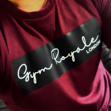 Load image into Gallery viewer, Gym Royale® Script Burgundy T-Shirt
