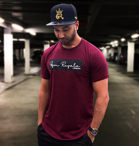 Gym Royale® Script Burgundy T-Shirt